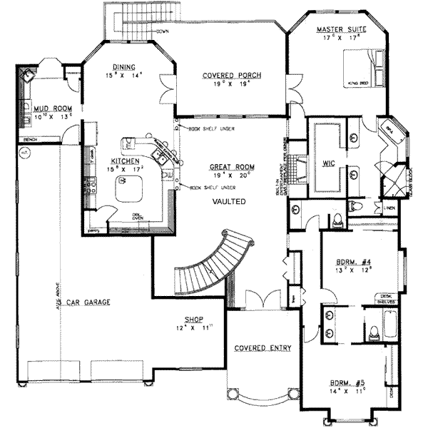 Traditional Style House Plan - 8 Beds 6 Baths 6271 Sq/Ft Plan #117-219 | Bedroom  House Plans, Mansion Floor Plan, House Plans