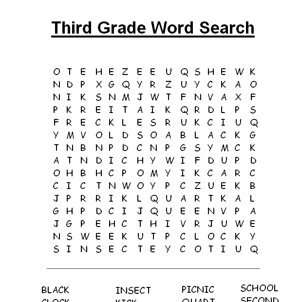 Bài Viết 64 3Rd Grade Word Search Update