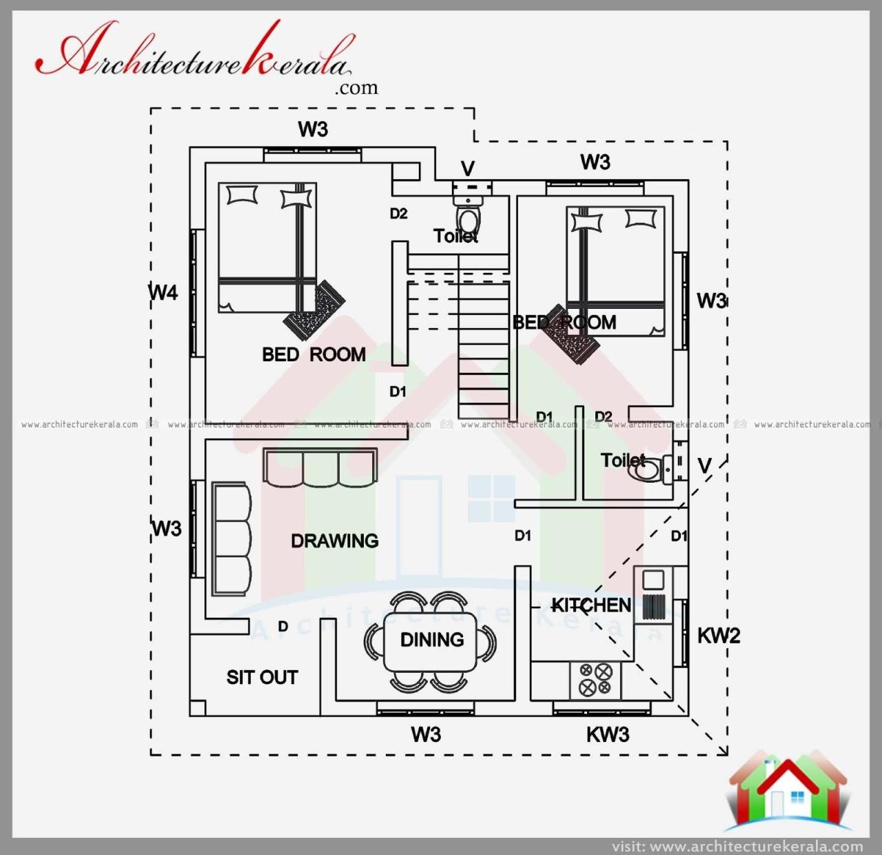 House Plans Images 700 Sq Ft | Small Modern House Plans, 2 Bedroom House  Plans, Bedroom House Plans