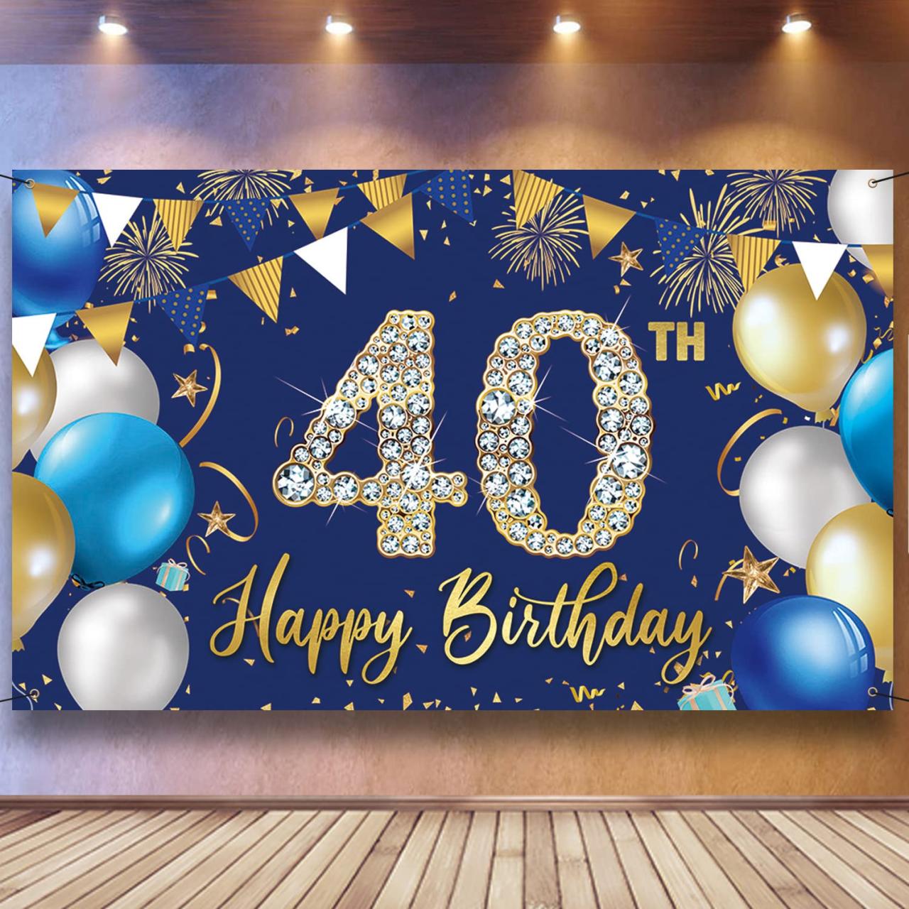 Amazon.Com : 40Th Birthday Decorations Backdrop For Men, Happy 40Th Birthday  Decoration For Men, Blue Birthday Photography Background, 40 Year Old  Birthday Party Sign Poster Photo Props Fabric 6.1Ft X 3.6Ft Phxey :