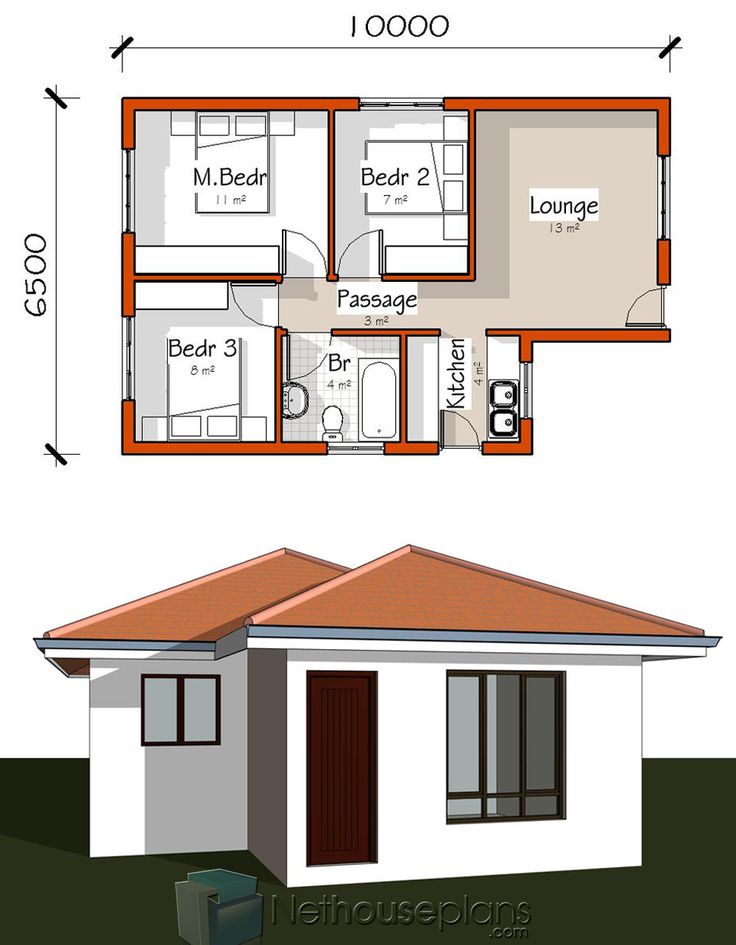 Simple 3 Room House Plan Pictures | 4 Room House | Nethouseplans | Building  House Plans Designs, House Plans With Pictures, 3 Room House Plan