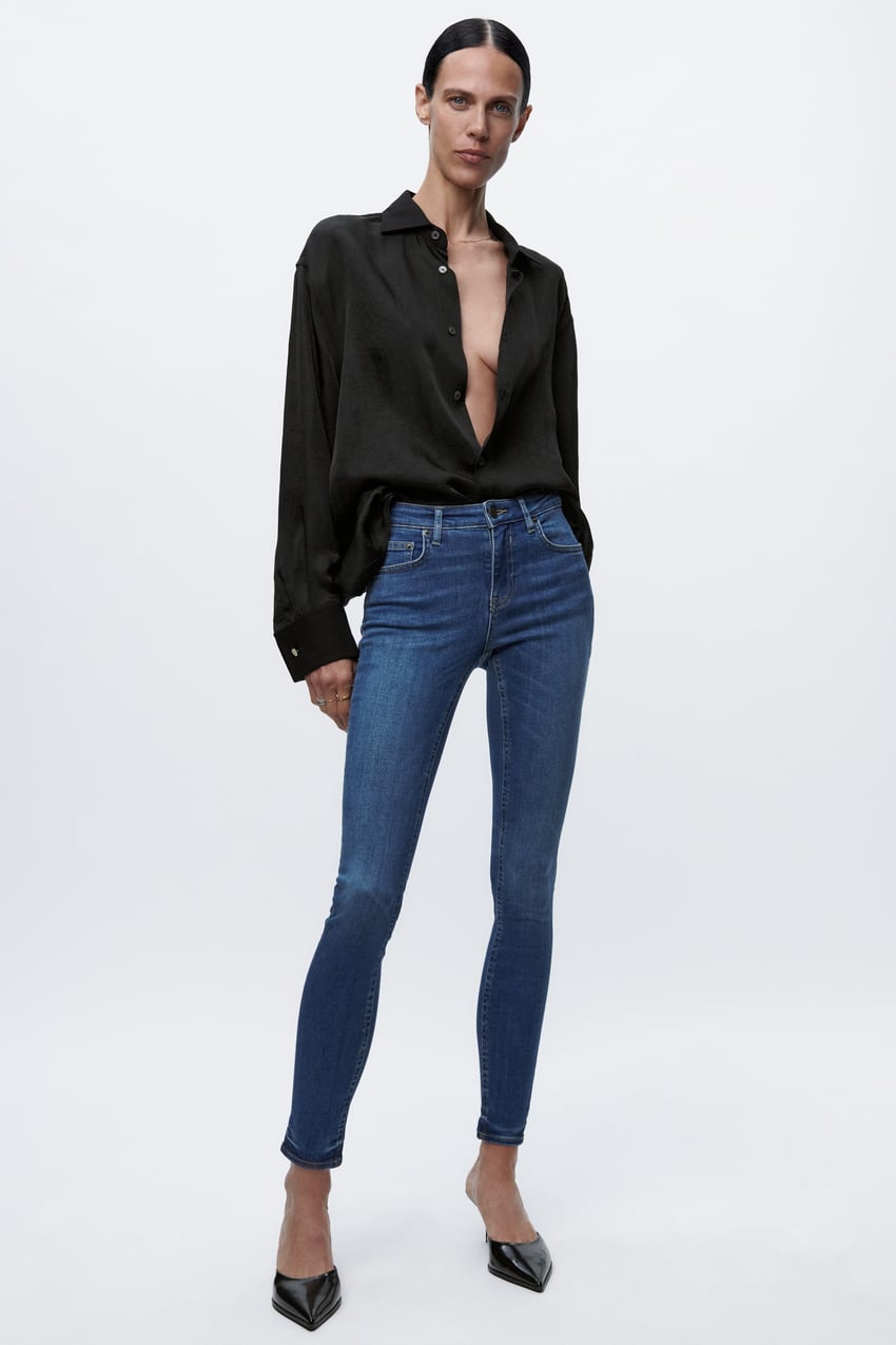 Zw Mid-Rise Skinny Jeans - Blue | Zara United States