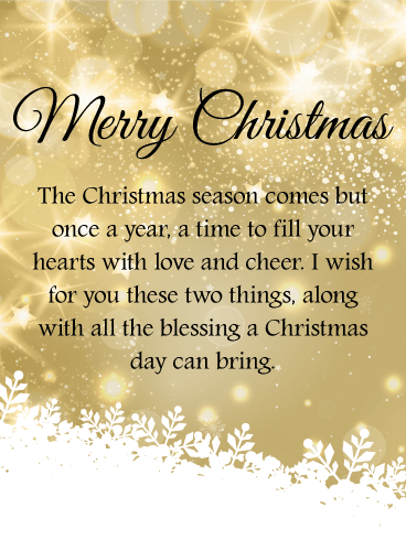 Golden Twinkling Merry Christmas Wishes Card | Birthday & Greeting Cards By  Davia | Merry Christmas Quotes, Christmas Card Verses, Christmas Verses