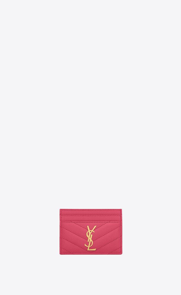 Cassandre Matelassé Card Case In Grain De Poudre Embossed Leather | Saint  Laurent | Ysl.Com