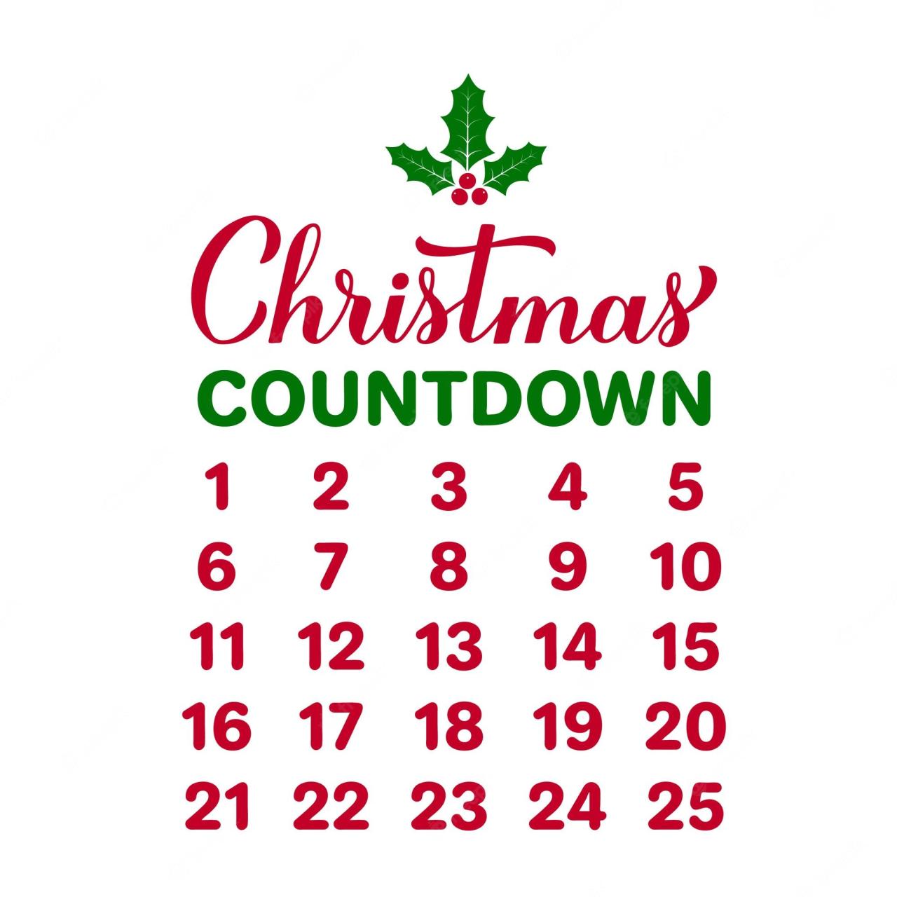 Premium Vector | Christmas Countdown Sign Advent Calendar Template Days  Until Christmas Vector Illustration