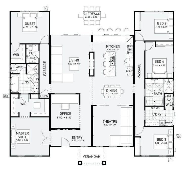 Floor Plan Friday: 6 Bedrooms Dbe | Modular Home Floor Plans, 6 Bedroom  House Plans, Modern Floor Plans