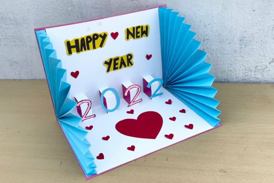 Happy New Year Card 2022 | Hand Made Card For New Year | Easy New Year Card  - Youtube