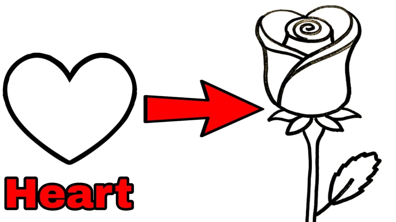 How To Draw Rose Flower With Pencil | Rose Drawing Simple | Drawing Using  Objects | Yokidz Drawing - Youtube