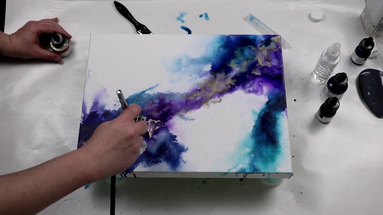 480) Acrylic Inks And Rubbing Alcohol! Mixed Media Acrylic Pouring  Technique - Youtube