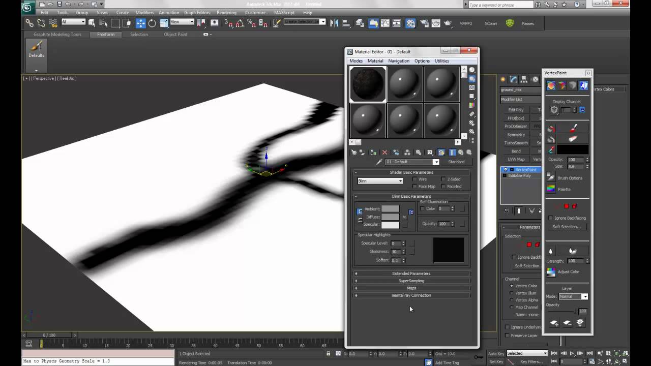 3Ds Max. Vertex Paint, Mix Map And Displacement -Basic Landscape Method. -  Youtube