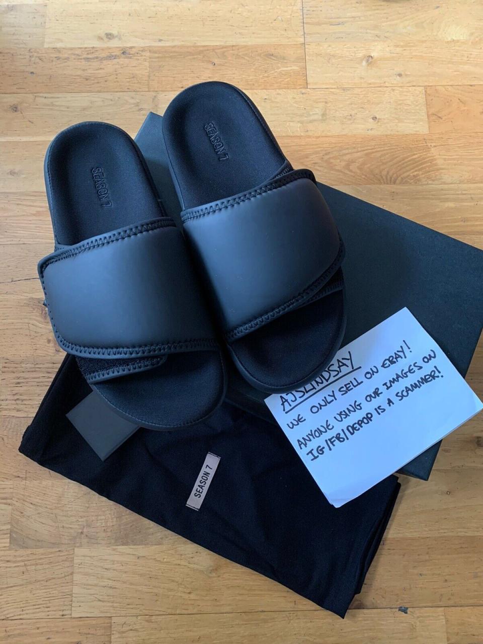 Yeezy Season 7 Black Neoprene Slipper Slides Eu40 100% Authentic Bnib | Ebay