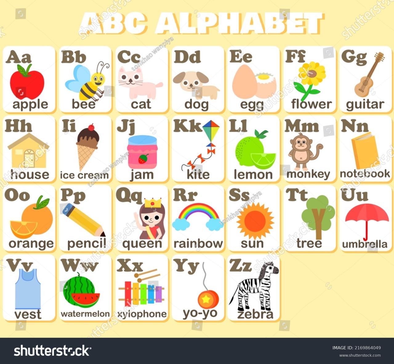3,715 Flashcard Alphabet Z Words Images, Stock Photos & Vectors |  Shutterstock