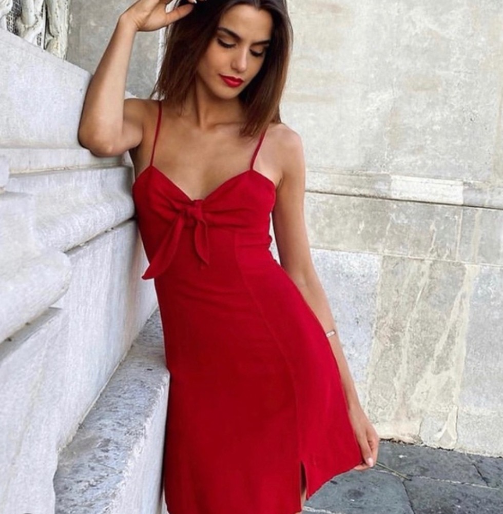 Zara Red Linen Crossback Tie Dress❤️Free Sfee, Women'S Fashion, Dresses &  Sets, Dresses On Carousell